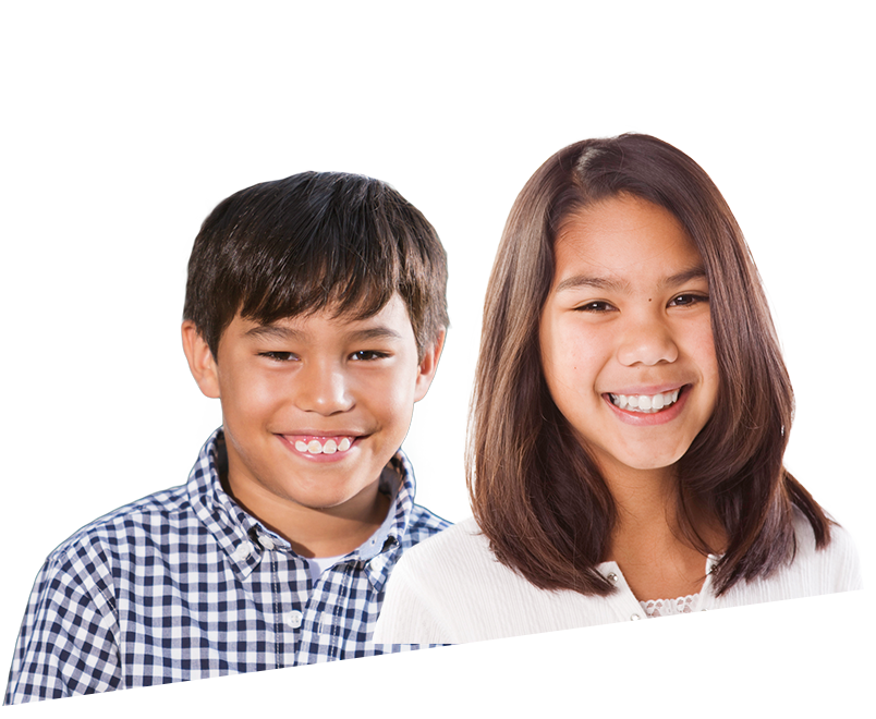 Two kids smiling