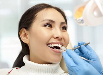 woman at dental exam